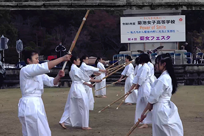菊女フェスタでの剣道の演武